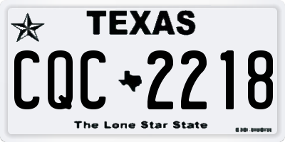 TX license plate CQC2218