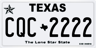 TX license plate CQC2222