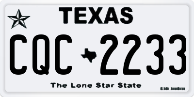 TX license plate CQC2233