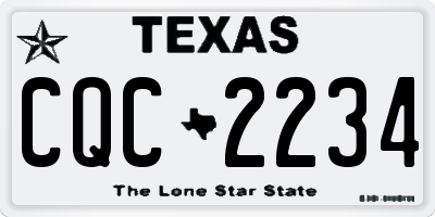 TX license plate CQC2234