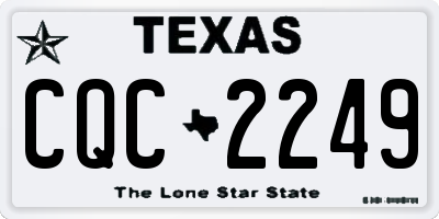TX license plate CQC2249