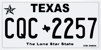 TX license plate CQC2257