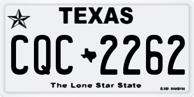 TX license plate CQC2262