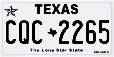 TX license plate CQC2265