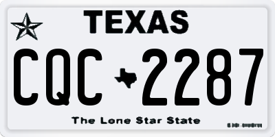 TX license plate CQC2287