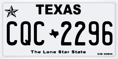 TX license plate CQC2296