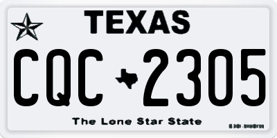 TX license plate CQC2305