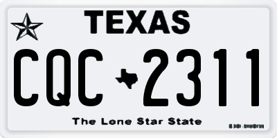 TX license plate CQC2311