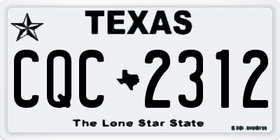TX license plate CQC2312