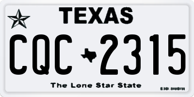 TX license plate CQC2315