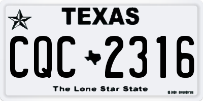 TX license plate CQC2316
