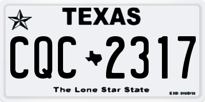 TX license plate CQC2317