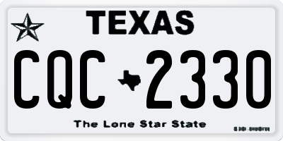 TX license plate CQC2330