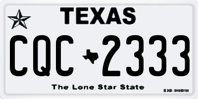 TX license plate CQC2333