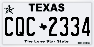TX license plate CQC2334