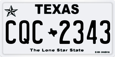 TX license plate CQC2343