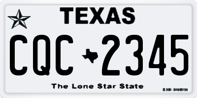 TX license plate CQC2345