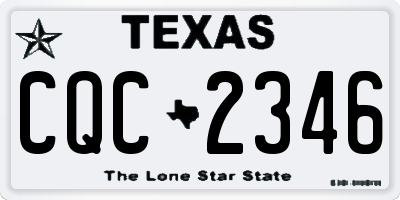 TX license plate CQC2346