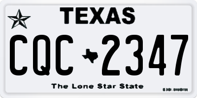 TX license plate CQC2347