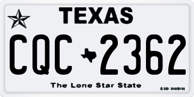 TX license plate CQC2362