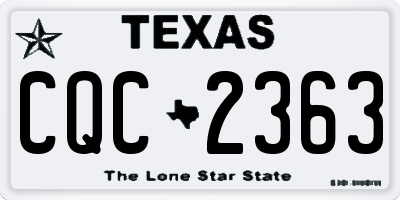 TX license plate CQC2363