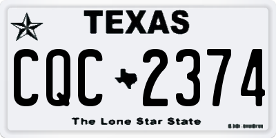 TX license plate CQC2374