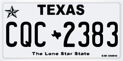 TX license plate CQC2383