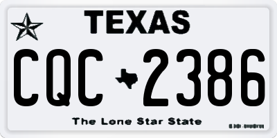 TX license plate CQC2386