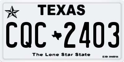 TX license plate CQC2403