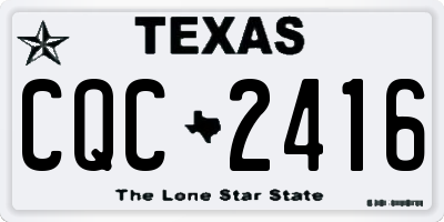 TX license plate CQC2416