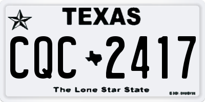 TX license plate CQC2417