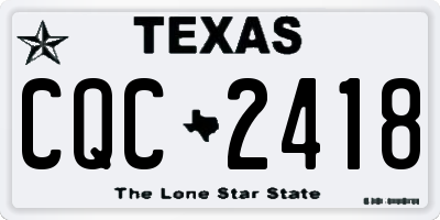 TX license plate CQC2418