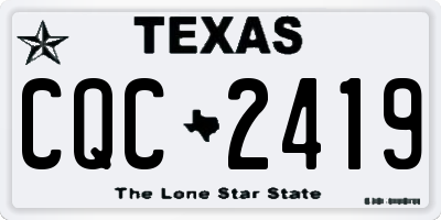 TX license plate CQC2419