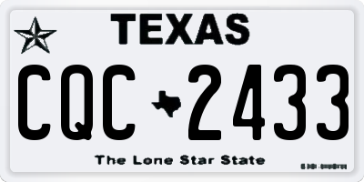 TX license plate CQC2433