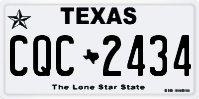 TX license plate CQC2434