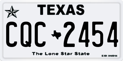 TX license plate CQC2454
