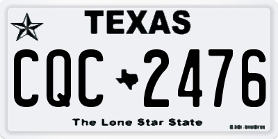 TX license plate CQC2476