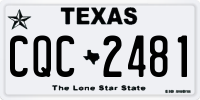TX license plate CQC2481
