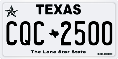 TX license plate CQC2500