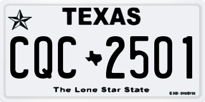 TX license plate CQC2501