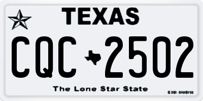 TX license plate CQC2502