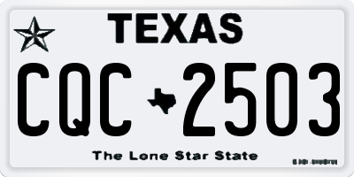 TX license plate CQC2503