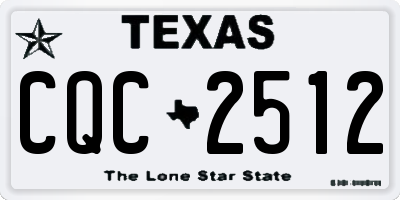 TX license plate CQC2512