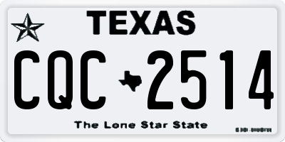 TX license plate CQC2514