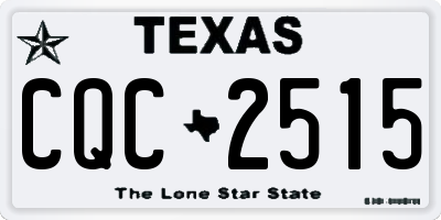 TX license plate CQC2515