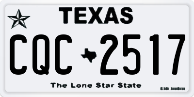 TX license plate CQC2517