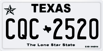 TX license plate CQC2520