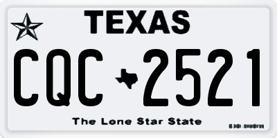 TX license plate CQC2521