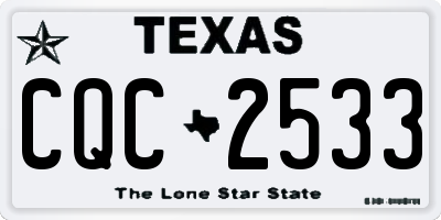 TX license plate CQC2533