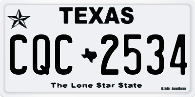 TX license plate CQC2534